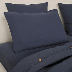 Avis Housse De Rêve Parure de lit 240x260 cm Gaze de Coton Lavé Bleu Pétrole