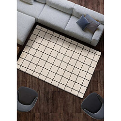 ATTICGO Tapis géométrique TOUZA blanc/noir 200x290 cm