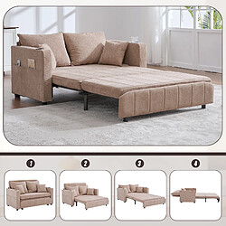modfu Canapé convertible 2 places avec poche de rangement, en chenille, kaki pas cher