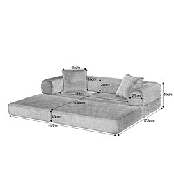 Acheter modfu Canapé convertible modulable 2 places, en velours, vert