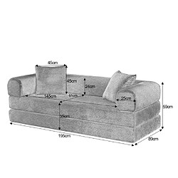 Avis modfu Canapé convertible modulable 2 places, en velours, vert