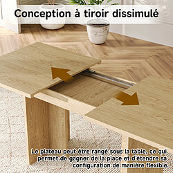 Avis DZMDIP Table à manger extensible effet chêne 140-180 cm plateau épais 30 mm 6-8 personnes