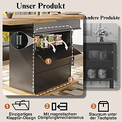 Acheter DZMDIP Table à manger extensible 110-140 cm avec 3 étagères et rangement pour 4 à 6 personnes-noir