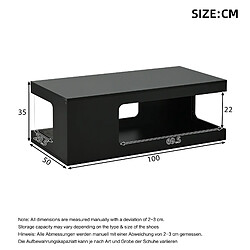 MIVRAY Table basse 100x50x35 cm rangement ouvert LED panneau de particules noir pas cher