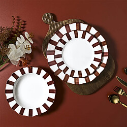 Acheter Paris Prix Lot de 6 Assiettes Creuses Cleo 20cm Bordeaux & Blanc