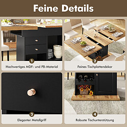 Avis DZMDIP Table à manger extensible 110-140 cm avec tiroir et range-bouteilles 4-6 personnes - Noir