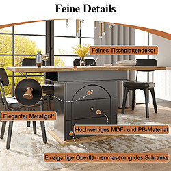 Acheter DZMDIP Table à manger extensible noire 110-140 cm avec rangement caché 4-6 personnes