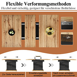 Avis DZMDIP Table à manger extensible noire 110-140 cm avec rangement caché 4-6 personnes