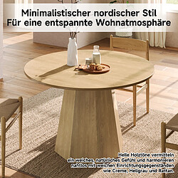 Avis DZMDIP Table à manger ronde 120 cm bois chêne style scandinave 4-6 personnes minimaliste