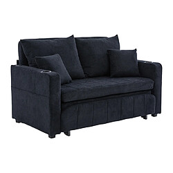 Acheter modfu Canapé droit convertible 2 places avec poche latérale, en chenille, noir