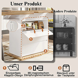 Acheter DZMDIP Table à manger extensible 110-140 cm avec 3 étagères et rangement pour 4 à 6 personnes