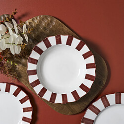 Avis Paris Prix Lot de 6 Assiettes Creuses Cleo 20cm Bordeaux & Blanc