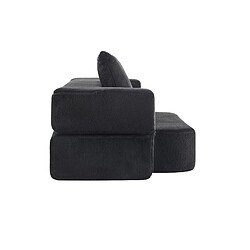 modfu Canapé convertible 2 places, en tissu, noir pas cher