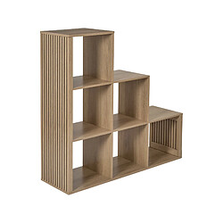 Acheter Mes Etagère escalier 7 niches 102x32x100 cm naturel - AKLUS