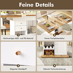 Avis DZMDIP Table à manger extensible 110-140 cm avec tiroir et range-bouteilles 4-6 personnes - Blanc