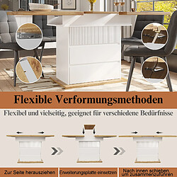 Avis DZMDIP Table à manger extensible 110-140 cm avec 3 étagères et rangement pour 4 à 6 personnes
