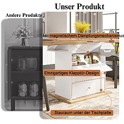 Acheter DZMDIP Table à manger extensible blanc 110-140 cm avec rangement caché 4-6 personnes