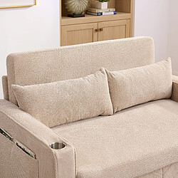 Acheter modfu Canapé convertible 2 places avec ports USB, en tissu, beige