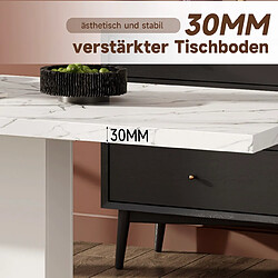 Acheter DZMDIP Table à manger extensible bois naturel 140-180 cm plateau épais 30 mm 6-8 personnes,blanc
