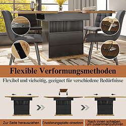 Avis DZMDIP Table à manger extensible 110-140 cm avec 3 étagères et rangement pour 4 à 6 personnes-noir
