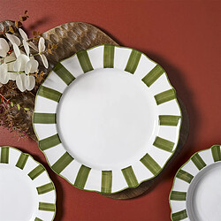 Avis Paris Prix Lot de 6 Assiettes Plates Cleo 27cm Vert & Blanc