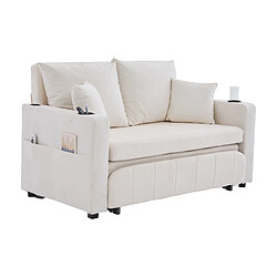 Acheter modfu Canapé convertible 2 places avec poche de rangement, en chenille, beige