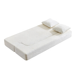 modfu Canapé convertible 2 places, en mousse, blanc crème pas cher