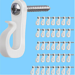 Avis INF Pack de 20 crochets en plastique pour guirlande lumineuse avec vis White