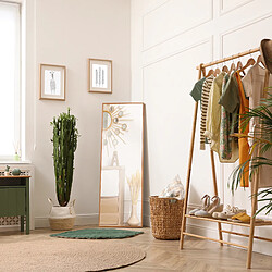 Miroir mural pleine longueur 125x45 cm cadre bois naturel Miroir mural pleine longueur 125x45cm avec cadre en bois naturel pour dressing, couloir ou chambre