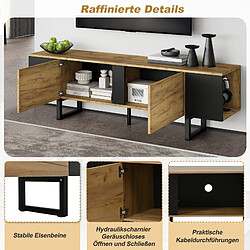 Acheter Onever Meuble TV 180 x 40 x 55 cm avec 2 portes et niches latérales - bois et noir