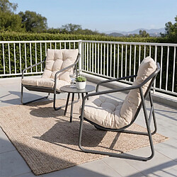 Acheter Concept Usine Ensemble de jardin 2 fauteuils gris avec table basse ATRANI
