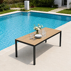 Acheter Concept Usine Table de jardin 240cm 10 personnes avec plateau en verre trempé effet bois BRISBANE