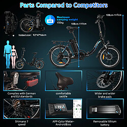 Vélo Électrique KAISDA K7 Femme Adulte, 20 Pouces, Moteur 250W, Batterie 36V 12,5Ah pas cher