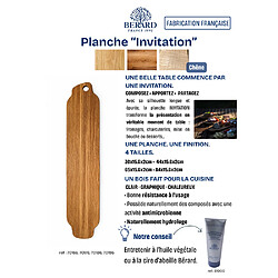 Avis BÉRARD Planche Chêne Made in France "Invitation" XL 84 cm