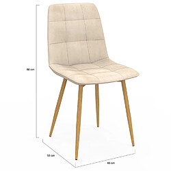Idmarket LOT X6 CHAISES MILA BEIGE pas cher