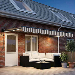 Avis vidaXL Auvent rétractable électrique Gris clair et blanc