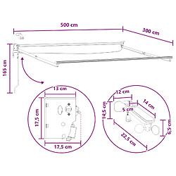 vidaXL Auvent rétractable électrique Gris clair et blanc pas cher