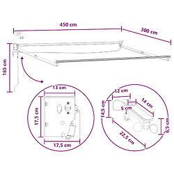 vidaXL Auvent rétractable électrique Gris clair et blanc pas cher