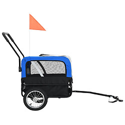Avis vidaXL Remorque de vélo pour chiens et poussette 2-en-1 gris et bleu