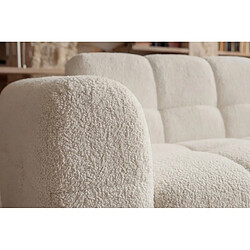 Casanova Canapé d'angle tissu bouclette 3 places Beige Droit pas cher