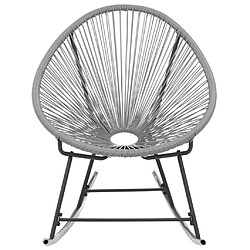 Avis vidaXL Chaise à bascule d'extérieur forme de lune Gris Résine tressée