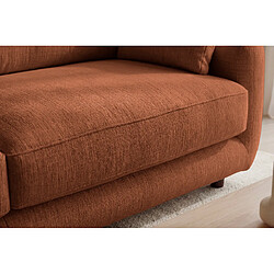 Casanova Canapé d'angle tissu chenille 3 places Terracotta pas cher