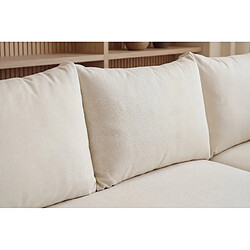 Casanova Canapé panoramique convertible tissu doux 5 places Beige pas cher