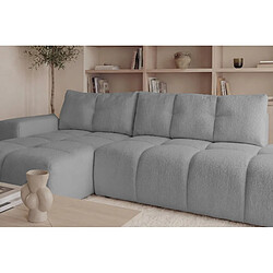 Acheter Casanova Canapé d'angle tissu chenille 4 places Gris clair Droit