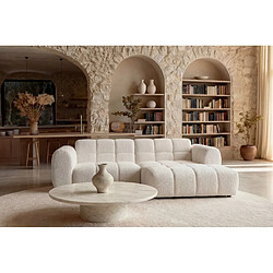Avis Casanova Canapé d'angle tissu bouclette 3 places Beige Droit