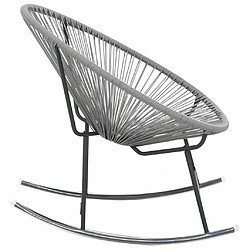 Acheter vidaXL Chaise à bascule d'extérieur forme de lune Gris Résine tressée