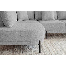 Casanova Canapé d'angle tissu chenille 4 places Gris clair Gauche pas cher