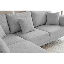 Acheter Casanova Canapé d'angle tissu chenille 4 places Gris clair Gauche