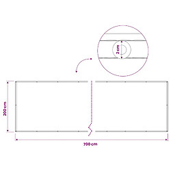 vidaXL Écran de confidentialité pour balcon 200 x 700 cm pas cher