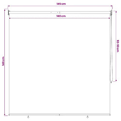 vidaXL Store enrouleur Protection UV Noir 140 x 140 cm Polyester pas cher